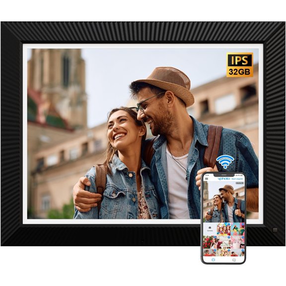 Large Digital Picture Frame 16.2" WiFi-Photo-Frame - 1258*930 HD Touch Screen Electronic Photo Frame, Slideshow, Auto-Rotate for Wall Tabletop, Share Photos and Videos via App or Email, Gifts for Mom