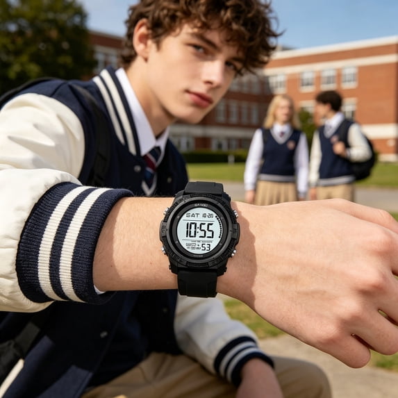 Large Digital Sports Watch, Waterproof Luminous Electronic Wristwatch With Alarm Clock Stopwatch And Calendar Display, Outdoor Casual Watch For Men Women Students Travel Fitness
