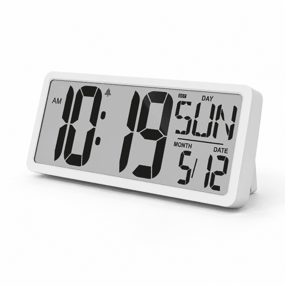 Clock Interfac Large Digital Wall Clock 15.1 Inch Alarm For Bedroom Clocks Operated ...