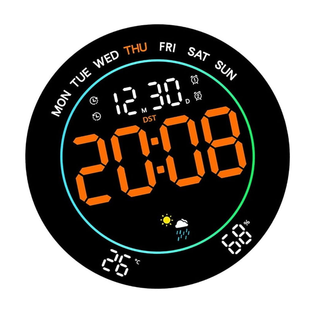 Large Digital Wall Clock,Corded LED Alarm Clocks with Date,Week ...