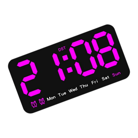 Large Digital Wall Clock LED Alarm Clock Big Digits 2 Alarms DST Snooze Function for Living Room and Bedroom Decors