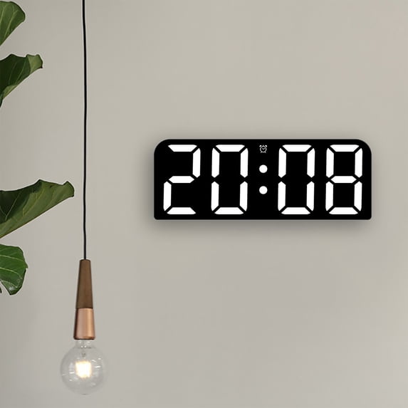 Large Digital Wall Clock with Temperature and Humidity, Usupdd LED Table Clock 3 Display Modes 12/24H, Electronic Alarm Clock with Date Week Countdown for Bedroom Office, White