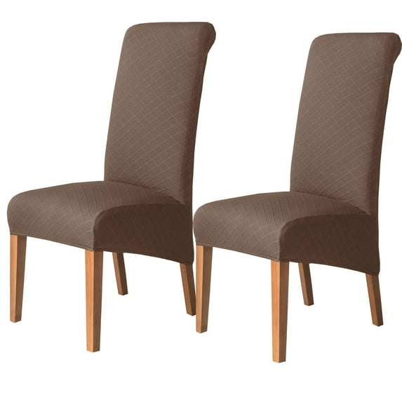 Large Dining Chair Slipcover,XL Stretch Chair Covers Universal Removable Washable Anti-Dust Spandex Jacquard Chair Protector for Kitchen Banquet Hotel Decoration-2-D
