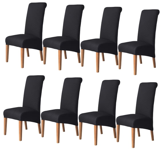 Large Dining Chair Slipcover,XL Stretch Chair Covers Universal Removable Washable Anti-Dust Spandex Jacquard Chair Protector for Kitchen Banquet Hotel Decoration-8-J