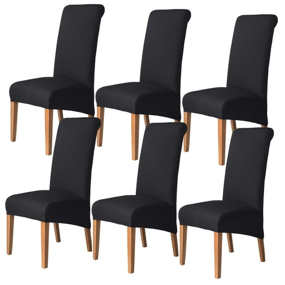 Large Dining Chair Slipcover,XL Stretch Chair Covers Universal Removable Washable Anti-Dust Spandex Jacquard Chair Protector for Kitchen Banquet Hotel Decoration-6-J