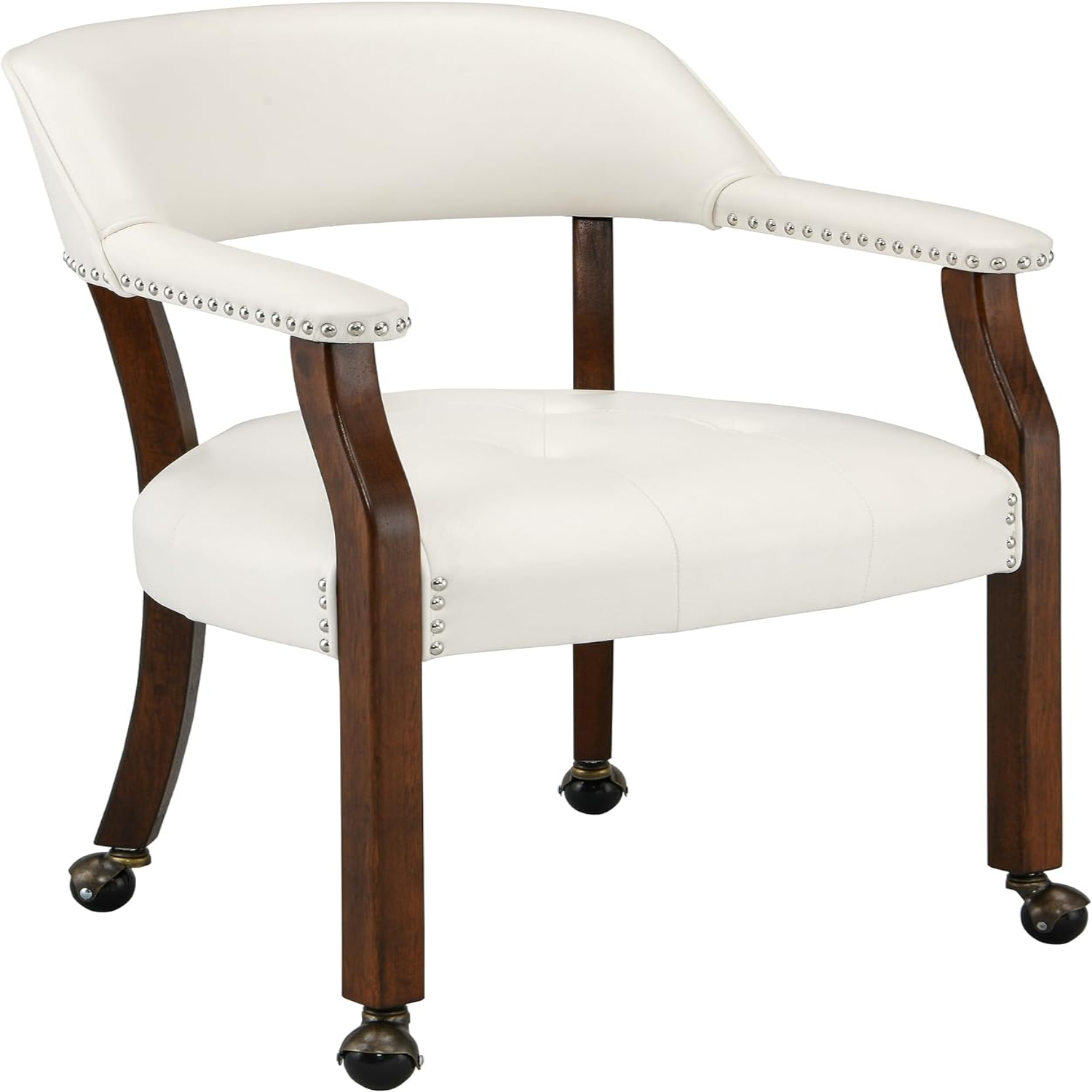Large Dining Chairs with Casters and Arms Rolling Dining Chairs with