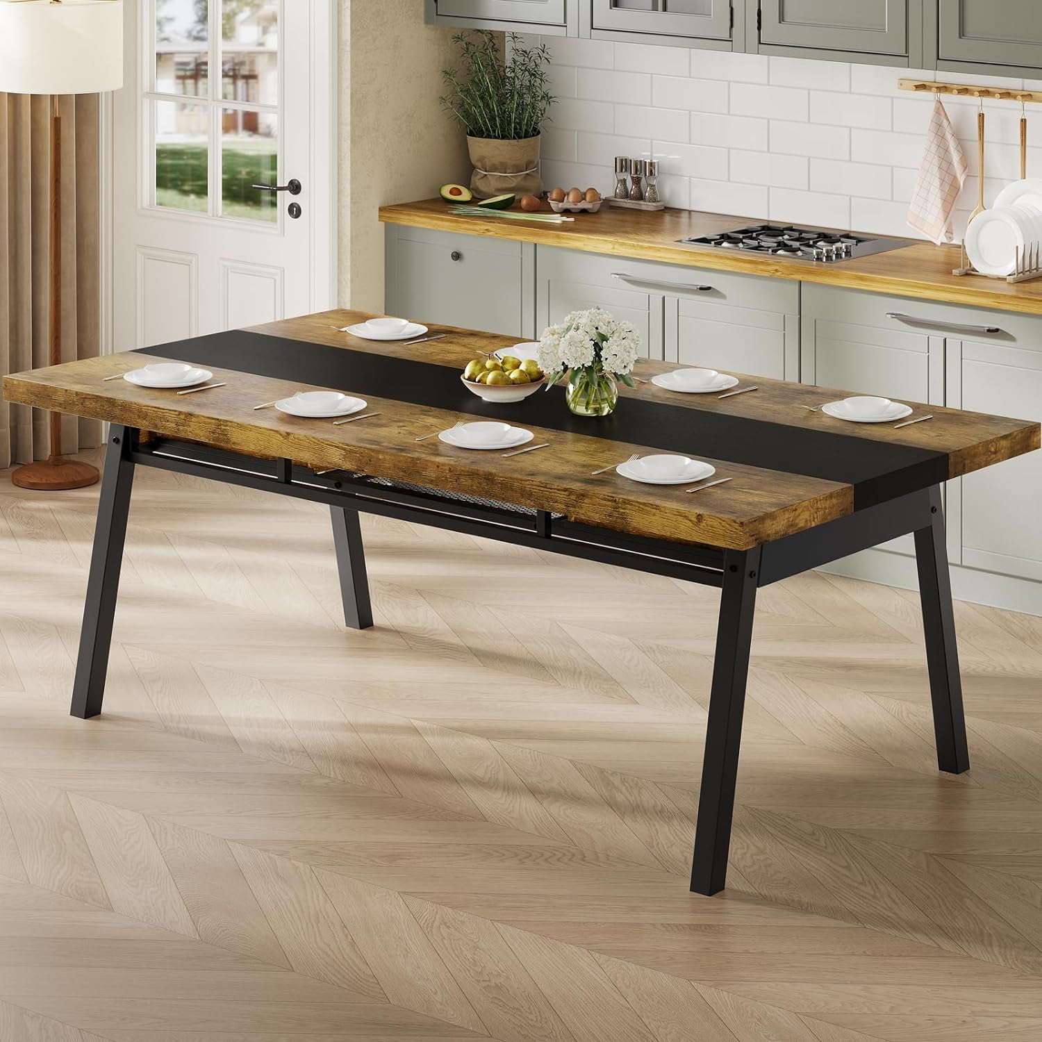 "Large Dining & Kitchen Table, 71"" Long, Rectangular with 2 Drawers