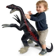 Large Dinosaur Toys- 29" Therizinosaurus Soft Dinosaur Toys for Kids 3-5, Big Inflatable Dino for Boys Girls, Toddler Party Favors Birthday Gifts Black
