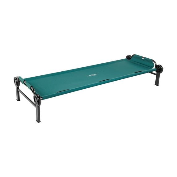 Disc-O-Bed Single Cot, Portable Sleep Solution for Tents & Cabins, Green, Large