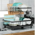 thumbnail image 1 of Large Dish Drying Rack, 2-Tier Dish Racks for Kitchen Counter, Detachable Large Capacity Dish Drainer Organizer with Utensil Holder, Dish Drying Rack with Drain Board, Black, 1 of 6
