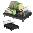 thumbnail image 1 of Large Dish Drying Rack- Space-Saving Dish Rack, Extendable Dish Racks for Kitchen Counter with a Wine Glass Holder,Utensil Holder,Kitchen Organizers and Storage,Black, 1 of 8