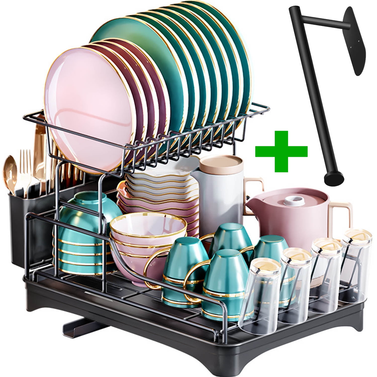 https://i5.walmartimages.com/seo/Large-Dish-Drying-Rack-Tray-2-Tier-Drainage-Utensil-Holder-Kitchen-Counter-Adjustable-Stainless-Steel-Cutlery-Cup-Extra-Paper-Towel-Holders-Black_0215e82c-ba74-456b-8496-e1c924cbdec8.a8c3ea879b92f940efabeb4aac5115be.jpeg