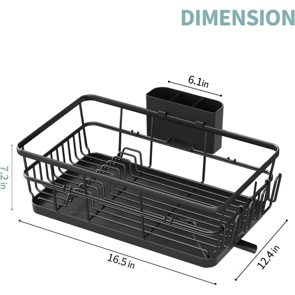 Large Dish Drying with Drainboard, Kitchen Sink Dish , Black