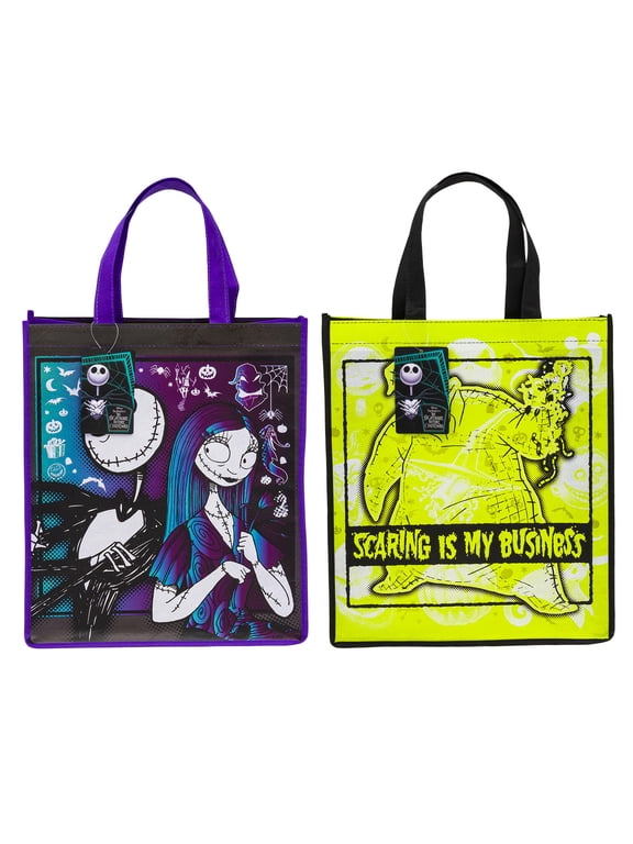 Large Disney The Nightmare Before Christmas Reusable Tote Bags, 16 in, 3 Assorted Colors