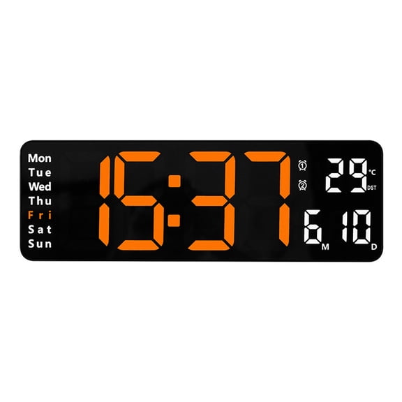 Large Display Wall Clock,Countdown Timer, Temperature and 12/24H, LED Digital Clock for Home Decor, Office and Gym - style:style1