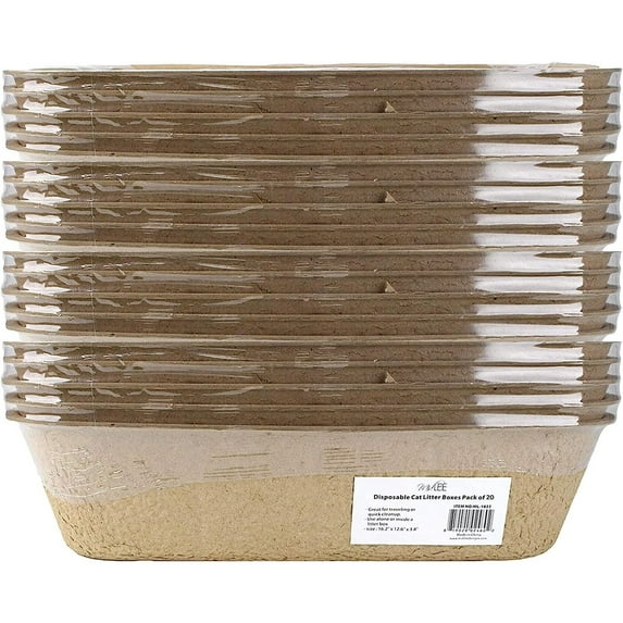 Large Disposable Cat Litter Boxes- Set of 20- Travel Kitty Tray