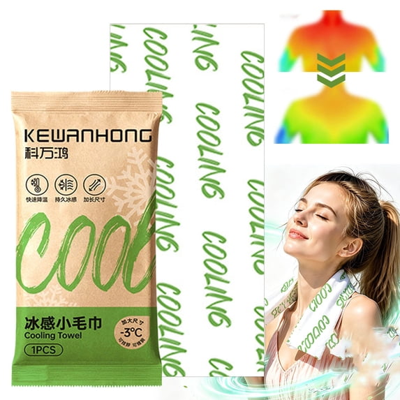 Large Disposable Cooling Wipes, Individually Wrapped No-Rinse Ice Towels, Instant Cooling Body Wipes for Sports, Gym, Travel, Camping, Concerts & Hot Weather, 1 Pc