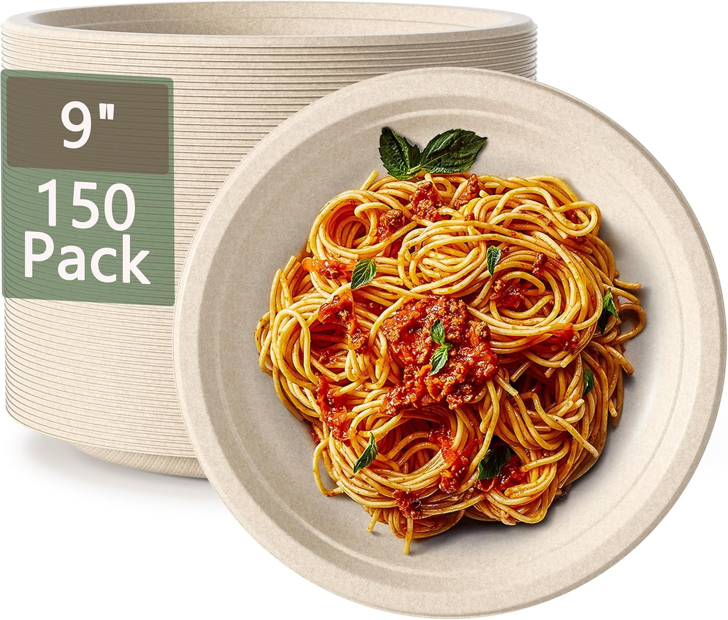 Large Disposable Salad Bowls Heavy Duty Paper Bowls Made from Sugarcane and Bamboo Fiber