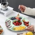 thumbnail image 1 of Large Divided Serving Trays for Party Supplies,5 Compartment Candy Round Plastic Platters for Serving Food, Unbreakable Reusable Trays for Snack, Veggie, Fruit, Candy, 1 of 7