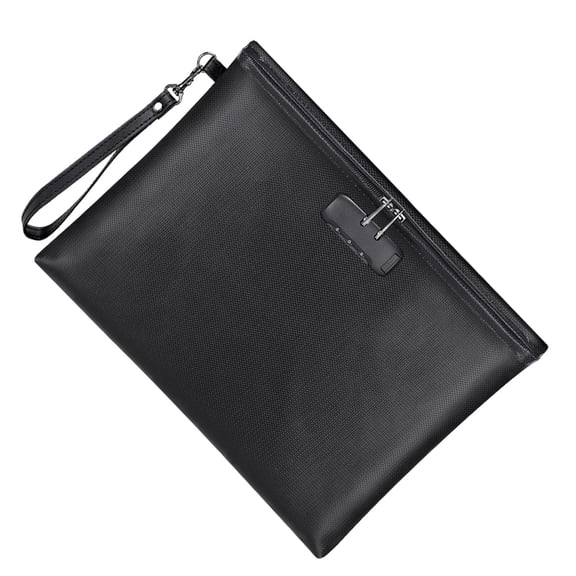 Large Document Bags with Code Lock, Temperature Resistance Money Bag File Wallet 34x25x3.50cm Cash Protective Bag