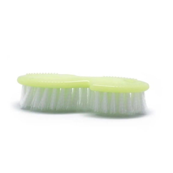 Large Dog Bath Scrub Brush Bright Color Exfoliating Super Clean Easy Grip Handle (Lemon)