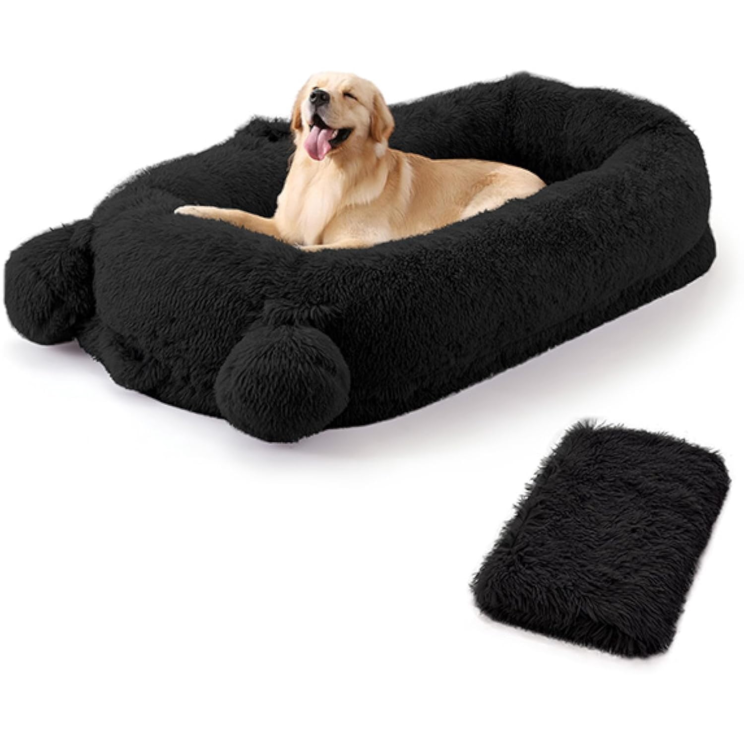Large Dog Bed 71" x 45" x 12" with Removable Cover, Blanket & Storage Bag, Orthopedic Foam Pet Bed for Extra Large Dogs, Machine Washable, Portable Handle