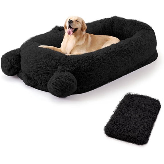Large Dog Bed 71" x 45" x 12" with Removable Cover, Blanket & Storage Bag, Orthopedic Foam Pet Bed for Extra Large Dogs, Machine Washable, Portable Handle