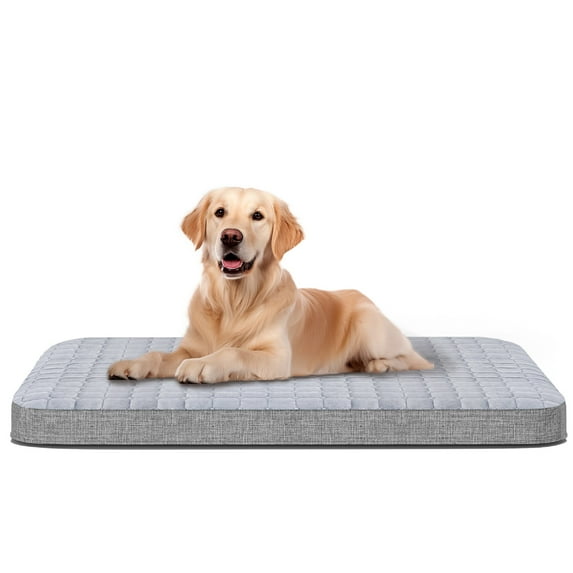 Large Dog Bed, Inflatable Dog Bed for Large Dogs with Removable & Washable Cover, Orthopedic Dog Crate Pad with Anti-Slip Bottom, Portable Foldable Pet Bed for Indoor & Outdoor, Travel, Camping