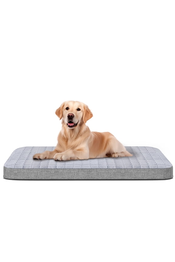 Large Dog Bed, Inflatable Dog Bed for Large Dogs with Removable & Washable Cover, Orthopedic Dog Crate Pad with Anti-Slip Bottom, Portable Foldable Pet Bed for Indoor & Outdoor, Travel, Camping