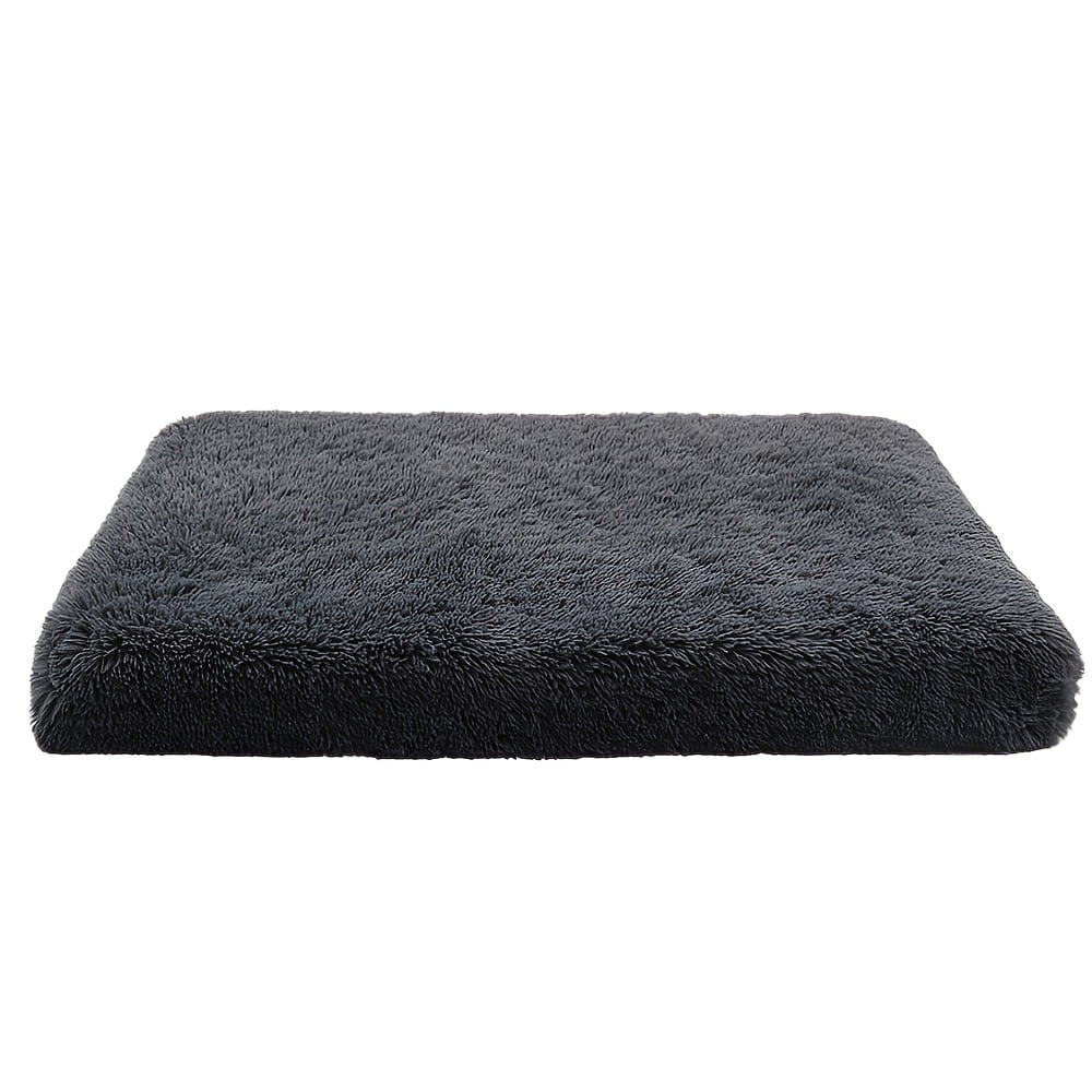 Large Dog Bed With Removable Cover, Luxury Velvet Pet Mattress, Dog Pad for Crate, Non Slip Bottom, Suitable for Large, Medium Dogs 47.2 "x 31.4", Dark Gray