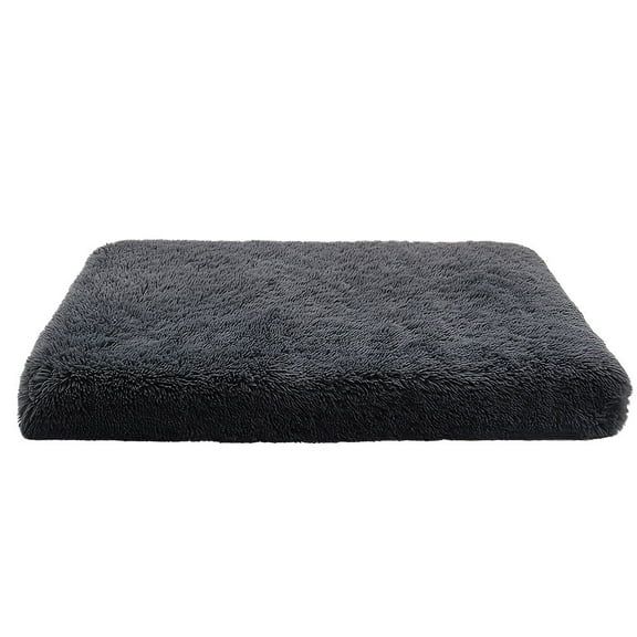 Large Dog Bed With Removable Cover, Luxury Velvet Pet Mattress, Dog Pad for Crate, Non Slip Bottom, Suitable for Large, Medium Dogs 47.2 "x 31.4", Dark Gray ﻿