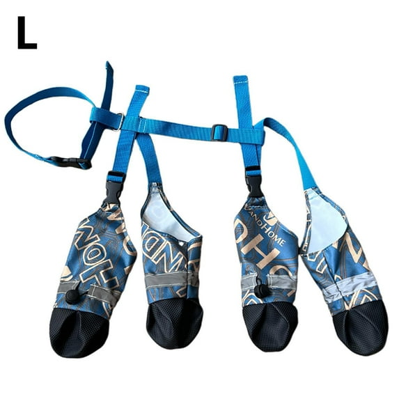 Large Dog Boots Blue Waterproof, Anti Slip Winter Shoes 1 Pack Size L, Snow Paw Protectors, Border Collie Corgi Rain Booties, Durable Sole, Salt Ice Guard, Outdoor Running, Rough Terrain Gear