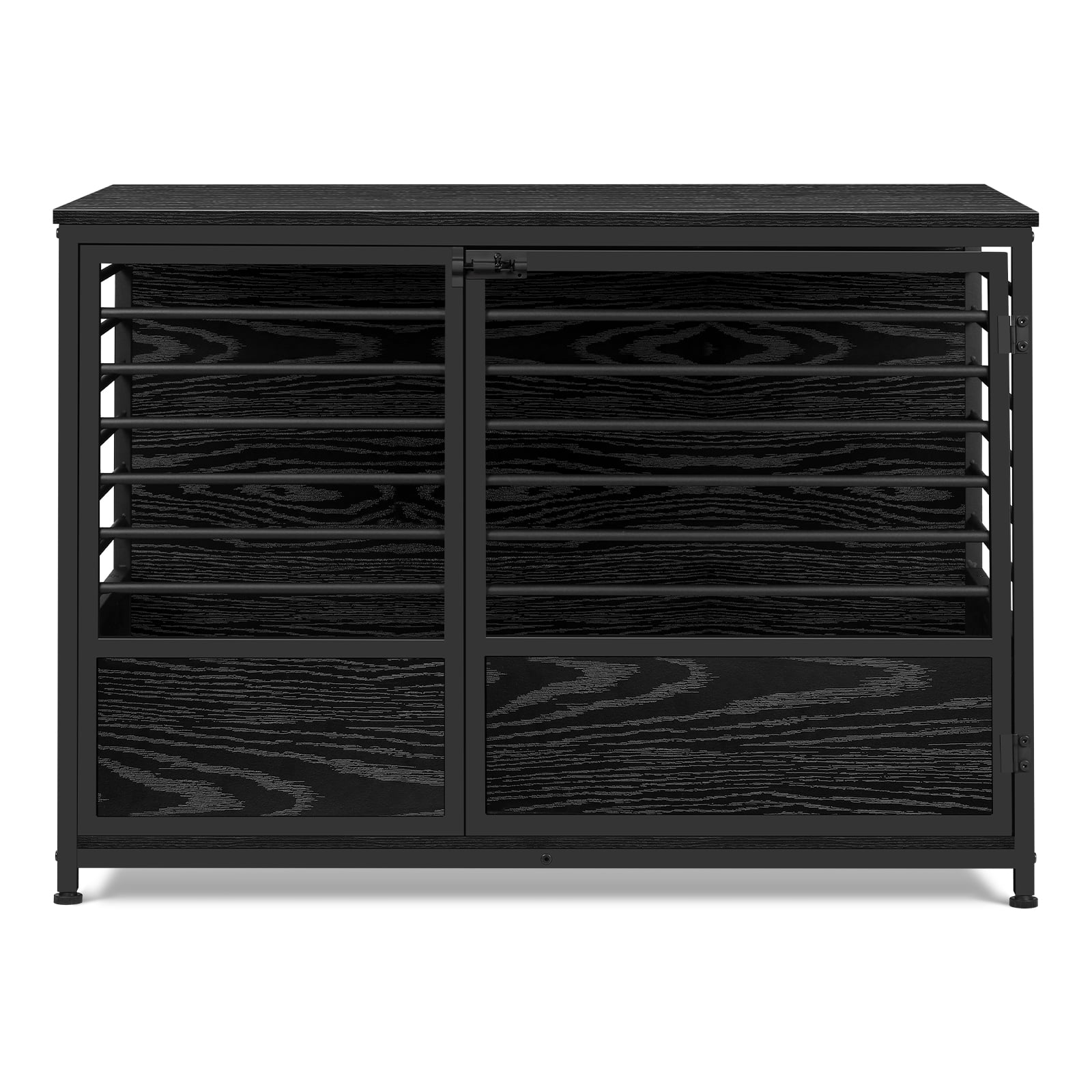 Large Dog Crate Cage Living Room Side End Table, Black