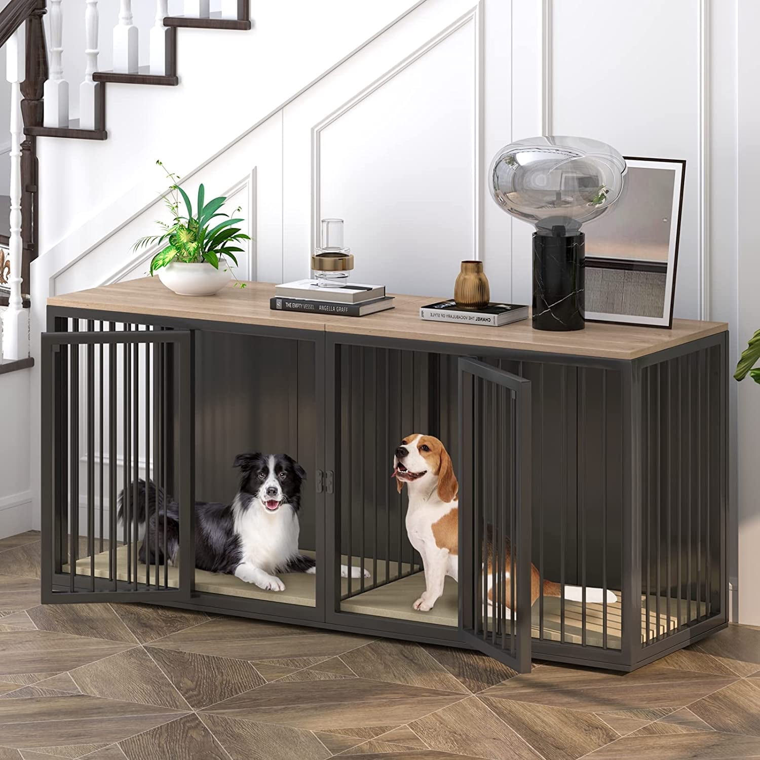 Photo inspiration: Gallery Detail: Large Dog Crate Furniture For 2 Dogs 71 6 Steel