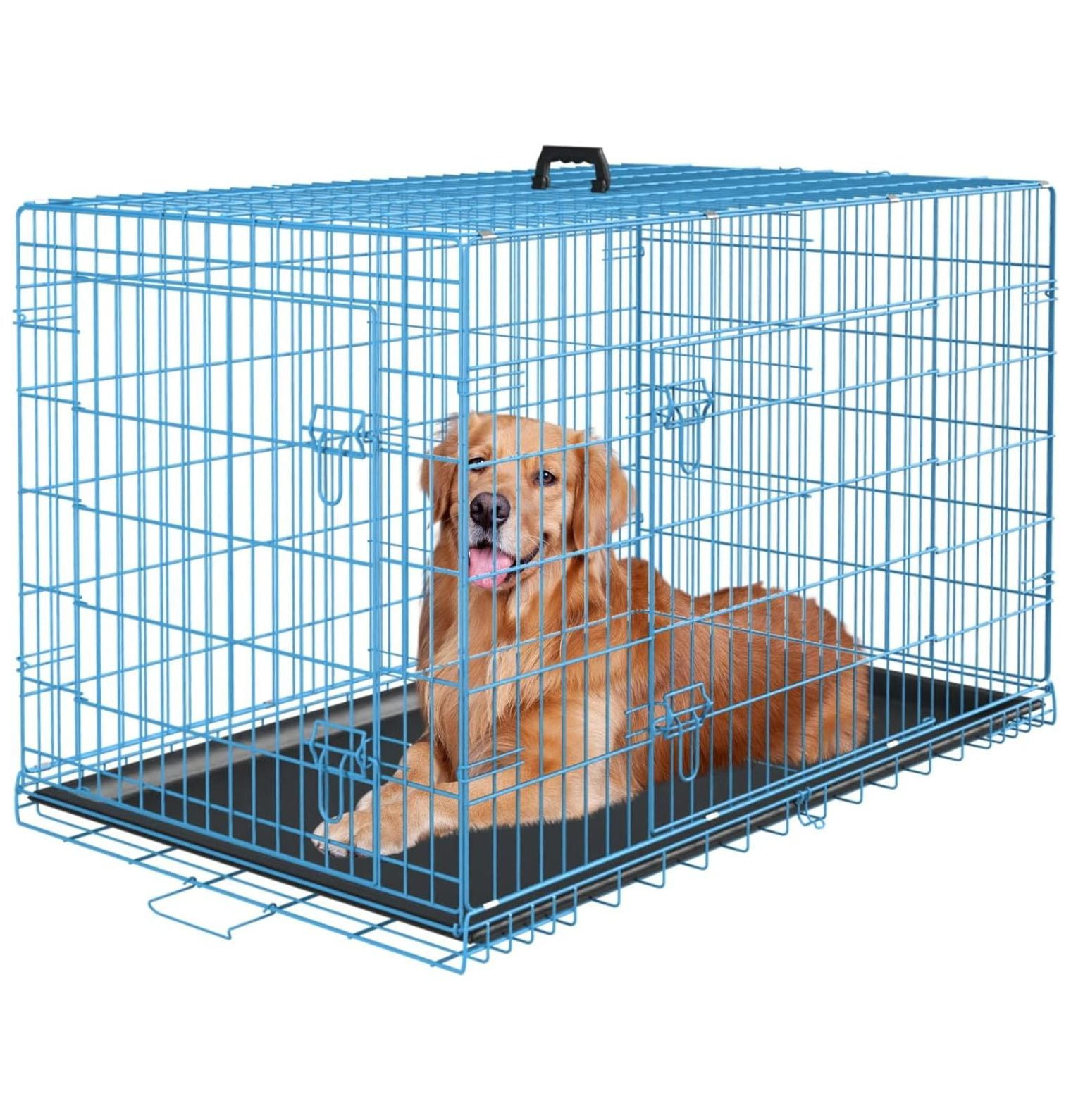 Large Dog Crate Kennel for Medium Large Dogs Metal Dog Cage DoubleDoor