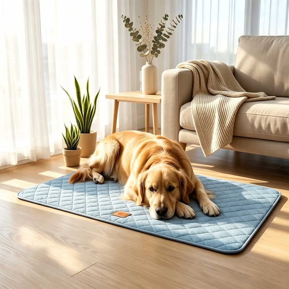 Large Dog Crate Pad, Soft Washable Kennel Mat, Antiskid Thin Pet Bed Cushion for Medium Large Dogs, Gray, 36 x 24 Inch