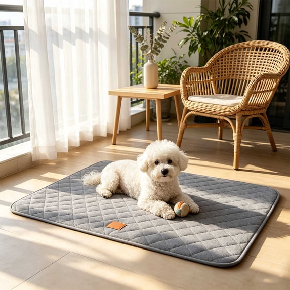Large Dog Crate Pad Washable 36 x 24 inch with Antiskid Backing Soft Pet Mat