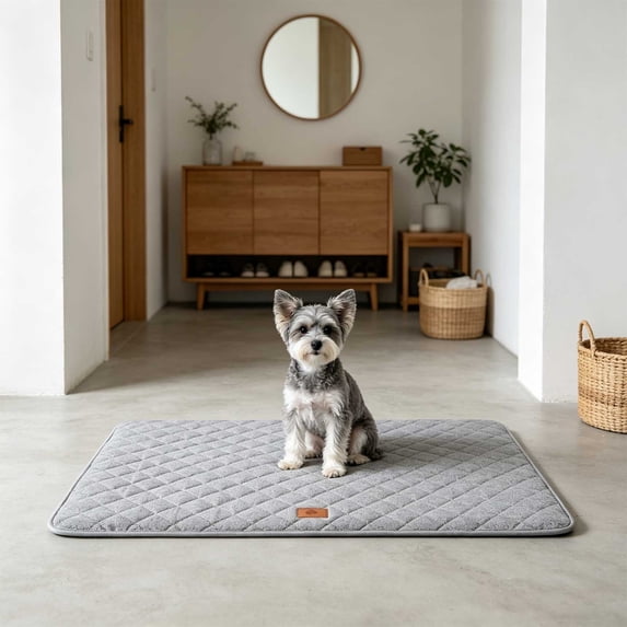 Large Dog Crate Pad Washable 36 x 24 inch with Antiskid Backing Soft Pet Mat