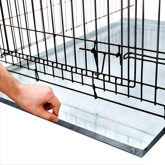 Large Dog Crate Tray 41" x 27" Inches Heavy Duty Metal Kennel Trays