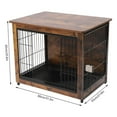 Large Dog Crate Wooden Kennel Heavy Duty Cage with Tray End Table Pet