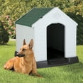 Large Dog House Plastic Dog Kennel Indoor Outdoor for Large Dogs, 39
