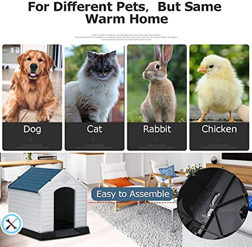 Large Dog Houses, Plastic Dog House Indoor Outdoor Pet Kennel for Small ... - Large Dog Enclosure With Ventilation