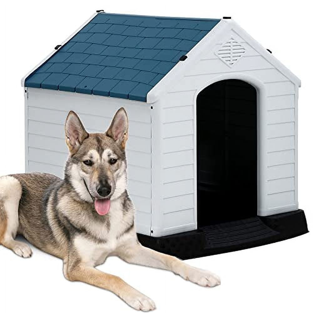 Large Dog Houses, Plastic Dog House Indoor Outdoor Pet Kennel for Small