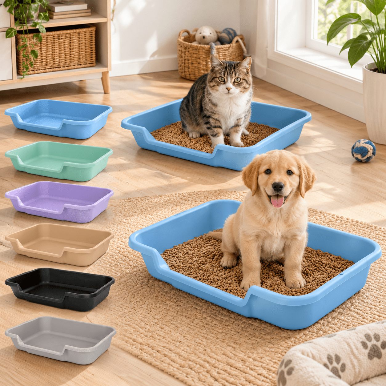 Litter Stuff Large Dog Indoor Litter Box Up To 20 Lbs 2 Pack Blue - Walmart.com