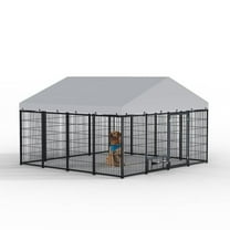 Large Dog Kennel For Outdoor Pet Pens Dogs Run Enclosure Animal Hutch Metal Coop Fence with Roof Cover