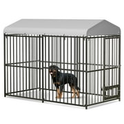 Large Dog Kennel for Outdoor, Heavy Duty Dog Cage with Roof, Safety Locks,UV & Water Resistant Proof Cover, for Garden Backyard