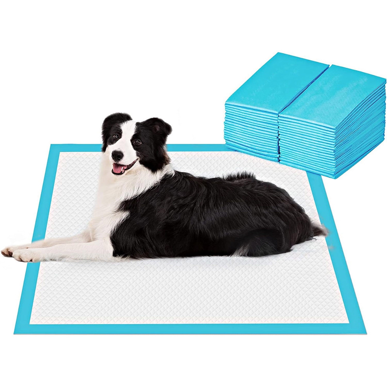 Large Dog Pee Pads 20 Count 6-Layer Super Absorbent Leak-Proof Training Pads Disposable Pet Wee Wee Mats For Dog Puppy Cat Rabbit 35"x24" Sky Blue