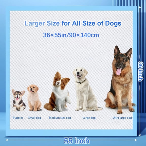 Large Dog Pee Pads 36x55 40 Count Leak-Proof  Absorbent Training Pads for Puppies Cats Rabbits