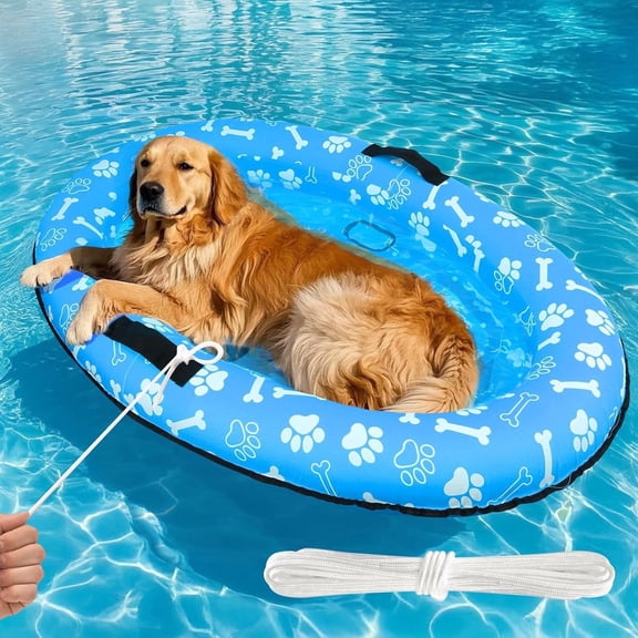 Large Dog Pool Float - 59"X35" Dog Pool Float for Large Dogs, Puncture Proof pet Floats Holds Up to 110 Lbs, Dog Floats for Pool