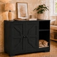 thumbnail image 1 of Large Dog-Proof Cat Litter Box Furniture, Pet Cabinet with Side Outlet and Long Power Cord, 1 of 8